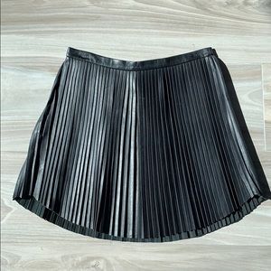 Intermix leather skirt